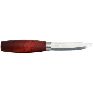 Morakniv Classic No. 1/0 Fixed Blade Knife 3" Drop Point Carbon Satin Blade Birch Handle Red - Morakniv