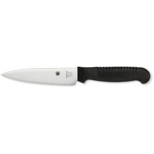Spyderco Kitchen Utility Knife 4.5" Clip Point MBS-26 Stainless Satin Blade Fiberglass Reinforced Nylon (FRN) Handle Black - Spyderco