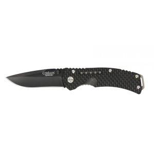 Camillus Vortex Pocket Knife 3.25" Drop Point AUS-8 Black Titanium Carbonitride Blade G-10 Handle Black - Camillus