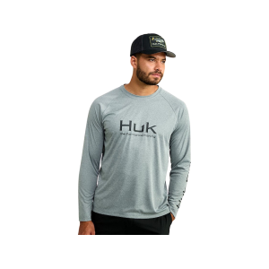 Huk Men's Pursuit Crew Shirt Night Owl Heather 2XL - Huk
