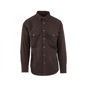 MIDWAYUSA Men's Chamois Long Sleeve Shirt Dark Brown 5XL