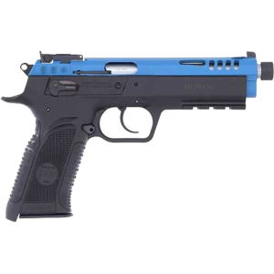 Tanfoglio Force 22LR Pistol 4.9" Threaded Barrel 10+1 Round Blue Slide Black Grip Black Frame