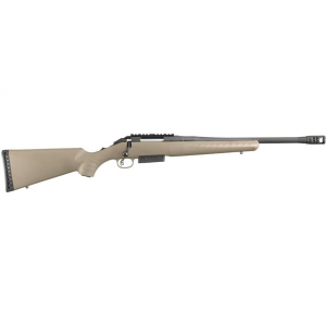 RUGER American Ranch Bolt Action Rifle 450 Bushmaster 16.12" Black Threaded Barrel Black Frame Flat Dark Earth Field Stock