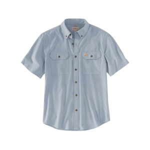 CARHARTT Men's Loose Fit Midweight Chambray Short Sleeve Shirt Blue Chambray Large Tall