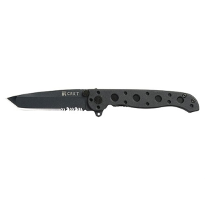 CRKT M16-Z EDC Pocket Knife 3" Partially Serrated Tanto Point AUS-4 Black Blade Zytel Handle Black