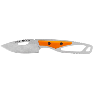 Buck Knives PakLite Hide Fixed Blade Knife 2.75" Drop Point 420HC Satin Blade Nylon Handle Orange - Buck Knives