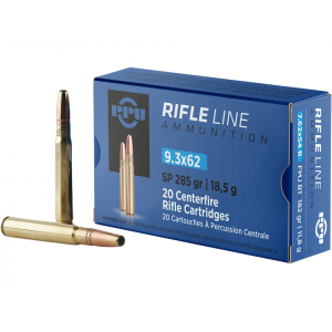  9.3x62mm Mauser 285 Grain Jacketed Soft Point Box Of 20 Ammo