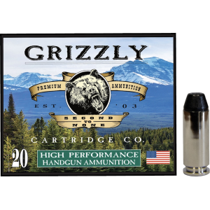 Grizzly Cartridge Bear Load 10mm Auto Ammo 220 Grain Hard Cast Flat Point Box Of 20 zzly Cartridge Bear Load 10mm Auto 220 Grain Hard Cast Flat Point Box Of 20 Ammo