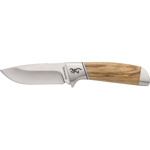 Browning Sage Creek Small Fixed Blade Knife 3" Drop Point 9Cr14MoV Satin Blade Wood Handle - Browning