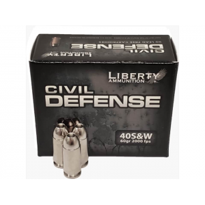 LIBERTY Ammunition Civil Defense 40 S&w Ammo 60 Grain Fragmenting Hollow Point Lead Free Box Of 20