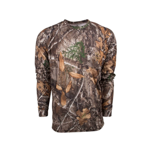 KING'S CAMO Men's Hunter Long Sleeve Crew Neck T Shirt Realtree EDGE Large