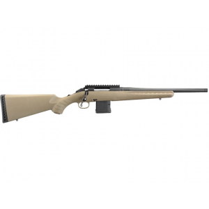 RUGER American Ranch Bolt Action Rifle 7.62x39mm 16.12" Black Threaded Barrel Black Frame Flat Dark Earth Field Stock