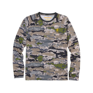 Browning Men's Tech Long Sleeve Crew Neck T Shirt OVIX Camo Large - Browning