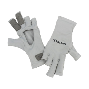 SIMMS Men's SolarFlex Sun Fishing Fingerless Gloves Sterling 2XL