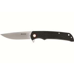 Buck Knives 259 Haxby Pocket Knife 3.875" Drop Point 7Cr17MoV Satin Blade Carbon Fiber Handle Black - Buck Knives