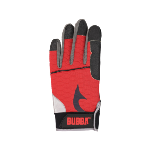 Bubba Men's Fillet Fishing Gloves Red/Black Medium - Bubba