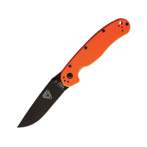 Ontario RAT 2 Pocket Knife 3" Drop Point AUS-8 Black Blade G-10 Handle Orange - Ontario