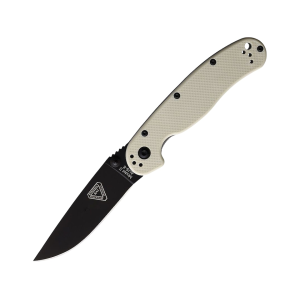 Ontario RAT 2 Pocket Knife 3" Drop Point AUS-8 Black Blade Nylon Handle Ivory - Ontario