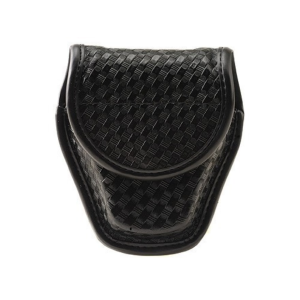 Bianchi 7917 AccuMold Elite Double Cuff Handcuff Case Hidden Snap Basketweave Nylon Black - Bianchi