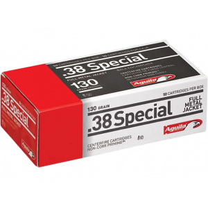 Aguila 38 Special Ammo 130 Grain Full Metal Jacket Case of 1000 (20 Boxes of 50) - Aguila