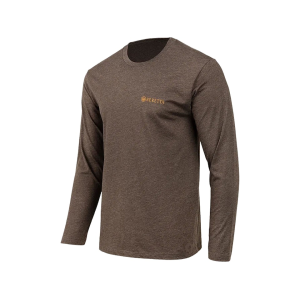 Beretta Men's Walk Em Long Sleeve Crew Neck T Shirt Brown 2XL - Beretta