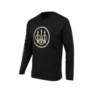 Beretta Men's Trident Logo Long Sleeve Crew Neck T Shirt Black XL - Beretta