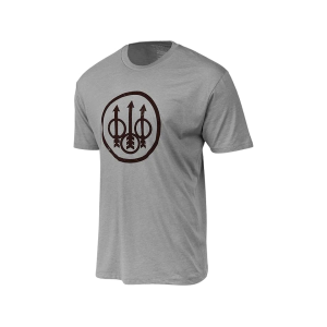 Beretta Men's Trident Logo Short Sleeve Crew Neck T Shirt Stone Heather Medium - Beretta