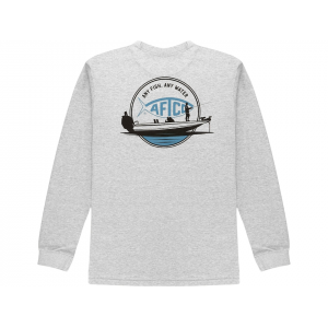 AFTCO Men's Horizon Long Sleeve Crew Neck T Shirt Athletic Heather XL