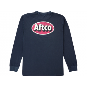 AFTCO Men's Stack Long Sleeve Crew Neck T Shirt Navy Medium