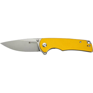 Sencut Praktisk Pocket Knife 3.59" Drop Point 9Cr18MoV Satin Blade G-10 Handle Yellow - Sencut