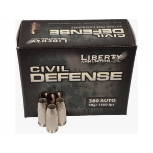 erty Ammunition Civil Defense 380 ACP 50 Grain Fragmenting Hollow Point Lead Free Box Of 20 Ammo
