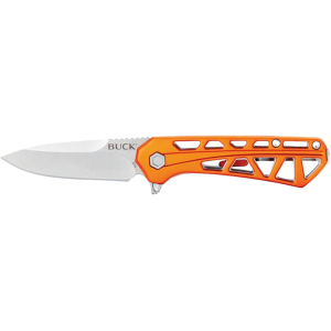 Buck Knives 814 Mini Trace Folding Knife 2.43" Drop Point 7Cr17MoV Satin Blade Anodized Aluminum Handle Orange