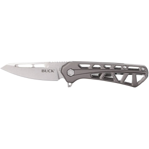 Buck Knives 813 Mini Trace Ops Folding Knife 2.43" Tanto Point 7Cr17MoV Satin Blade Anodized Aluminum Handle Gray