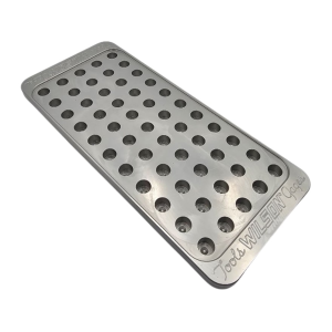 L.E. Wilson Billet Block Aluminum Reloading Tray 0.378 Hole Diameter 55-Round Clear Anodized - L.E. Wilson