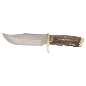 Uncle Henry Large Pro Fixed Blade Knife 5.5" Clip Point 7Cr17MoV Stainless Blade Bonelon Handle Stag - Uncle Henry