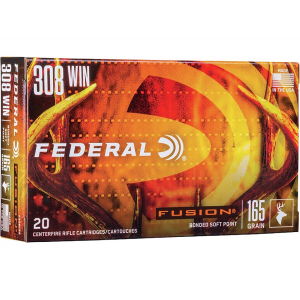 eral Fusion 308 Winchester 165 Grain Jecketed Soft Point Box Of 20 Ammo