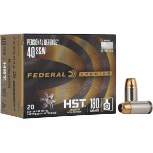 eral Premium Personal Defense 40 S&W 180 Grain Federal HST Jacketed Hollow Point Box Of 20 Ammo
