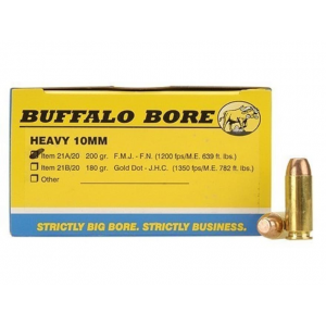 BUFFALO Bore 10mm Auto Ammo 200 Grain Full Metal Jacket Box Of 20 651815021010 191168