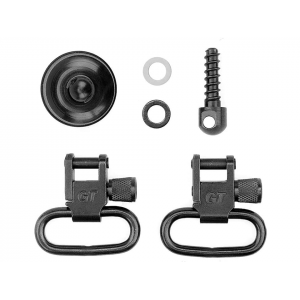 GrovTec Sling Swivel Set Remington 870 Magazine Cap with Swivel Stud Locking Swivels Rear Screw Swivel Stud 12 Gauge Steel Black - Grovtec