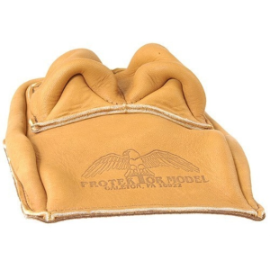 Protektor Bunny Ear Rear Shooting Rest Bag Leather Tan Unfilled - Protektor