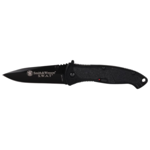 Smith & Wesson S.W.A.T. Assisted Opening Pocket Knife 3.7" Drop Point 4034 Black Blade Aluminum Handle Black - Smith & Wesson