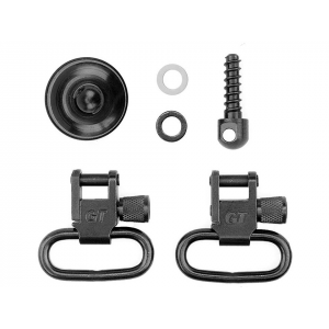 GrovTec Sling Swivel Set Remington 870, 870 Youth Magazine Cap with Swivel Stud Locking Swivels Rear Screw Swivel Stud 20 Gauge Steel Black - Grovtec