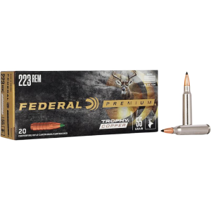 FEDERAL Premium 223 Remington Ammo 55 Grain FEDERAL Trophy Copper Polymer Tip Lead Free Box Of 20