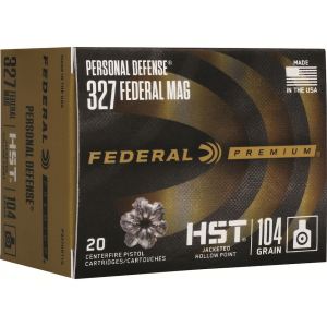 FEDERAL Premium Personal Defense 327 FEDERAL Magnum Ammo 104 Grain FEDERAL Hst Jacketed Hollow Point Box Of 20