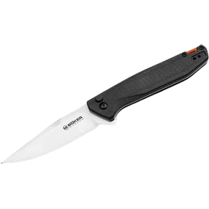Boker Knives Border Forest Pocket Knife 3.39" Drop Point 440A Satin Blade Micarta Handle Black - Boker Knives