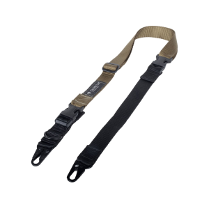 CrossTac Tactical Single/Double Point Rifle Sling with Hook Nylon Coyote - Crosstac