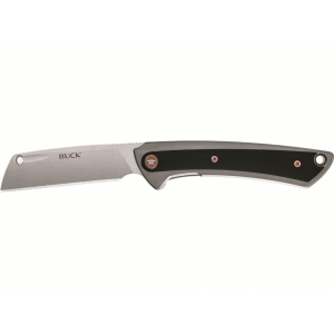 Buck Knives 263 HiLine Pocket Knife 3.25" Cleaver D2 Stonewashed Blade G-10 and Aluminum Handle Black - Buck Knives