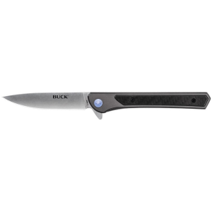 Buck Knives 264 Cavalier Pocket Knife 3.6" Drop Point 7Cr17MoV Stonewashed Blade Aluminum Handle Gray - Buck Knives