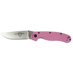 Ontario RAT 2 Pocket Knife 3" Drop Point AUS-8 Satin Stainless Steel Blade Nylon Handle Pink - Ontario