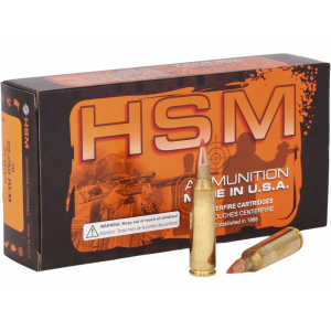 HSM 22-250 Remington Ammo 55 Grain Hornady V-Max Polymer Tip Box of 20 - Hsm